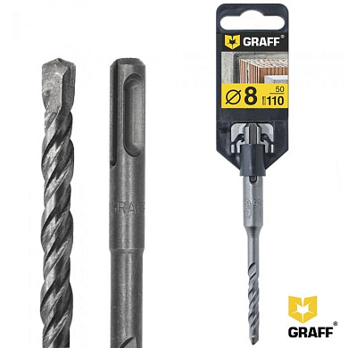 Бур (сверло) по бетону 8x50x110 мм SDS-plus GRAFF 6208110