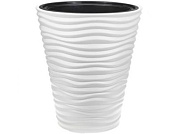 Кашпо ДЮНА D340 мм H385 мм 19,5 л со вставкой, белый IDEA М3401