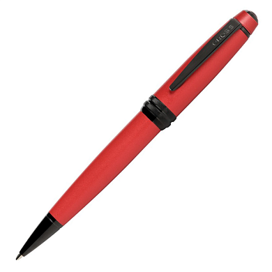 Ручка шариковая автоматическая "Bailey Matte Red Lacquer" в подарочная упаковка, 0.7 мм, красный, черный, стерж. черный