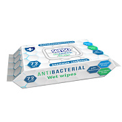 Салфетки влажные антибактериальные "Senso" с клапаном, 72 шт