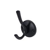 Крючок меб. двухрожковый мет. HORN черный AKS 56840