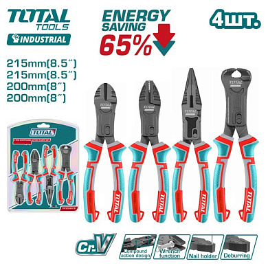 Набор шарнирно-губцевого инструмента TOTAL THT2CK241S 4 шт