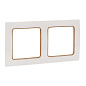 Стокгольм Рамка 2-местная белая с линией цвета шампань EKF PROxima EYM-G-303-10