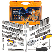 Набор инструментов 108 пр, 1/4''&1/2'' 6-гр. MEGATOOLS MT-41082-5