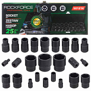 Набор ударных головок 25 пр. 25 пр. 1/4'' &1/2'' 6-гр. 4-32 мм RockForce RF-50121K