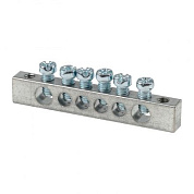 Шина PEN "ноль-земля" (6x9мм) 6 отв, цинк крепеж по краям EKF sn1-63-06-k