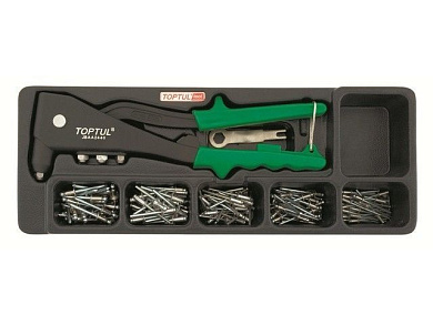 Набор-сет заклепочник + заклепки 3,2-4,8мм 136х364мм Toptul GAAT0101