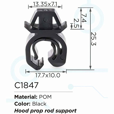 Клипса для крепления внутренней обшивки а/м GM пластиковая, 100 шт Forsage C1847(GM)