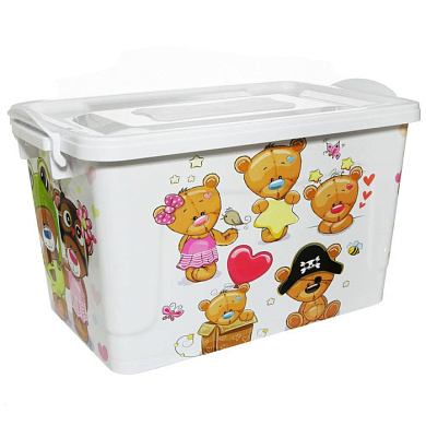 Контейнер 35 л, "Медвежата", белый РУССПЛАСТ РП-117-МББ