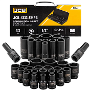 Набор ударных головок 10-32 мм 1/2'' 33 пр 6-гр JCB JCB-4333-5MPB