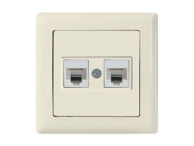 Розетка компьютерная 2xRJ45, Cat5e, скрытая, кремовая, DARIA, , 2xRJ 45, 8-pin, соединения типа 568A или 568B, Mutlusan 21201380102