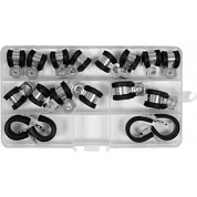 Набор хомутов зажимные с резиновой подложкой 6-16 мм 18 шт Yato YT-067833