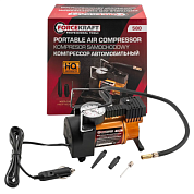 Компрессор автомобильный поршневой с аналоговым манометром, 12В, 10А, 30л/мин, 7бар, в сумке ForceKraft FK-580