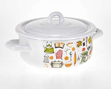 Кастрюля HITT Kitchen 1,45л цилиндр. с эмал. кр. HITT С-16072/4ДЭ П