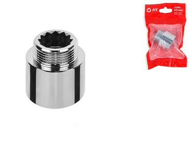 Удлинитель 3/4" вн.-нар.х20 мм усиленный ХРОМ, инд. упак. AV Engineering AVE301041