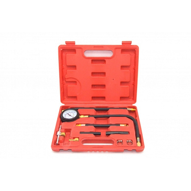 Манометр для измерения давления топлива 0-7 bar в комплекте с переходниками, набор 9 пр H-D HD-73024