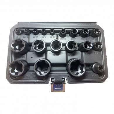 Набор ударных головок E-профиль Е4-E32 1/2" CrV 19 пр H-D HD-05197