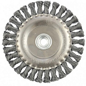 Щетка для УШМ М14, плоская, крученая проволока 0,5 мм Matrix