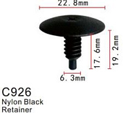 Клипса для крепления внутренней обшивки а/м Фольксваген пластиковая, 100 шт Forsage C0926(VW)