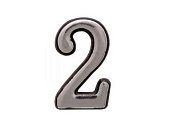Цифра дверная АЛЛЮР пластик "2" хром (УЗК)