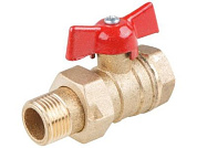 Кран шаровый 1/2" нар.-вн. бабочка (со сгоном) PN1,6 МПа, 11Б27п9 Цветлит ЦРБ0049