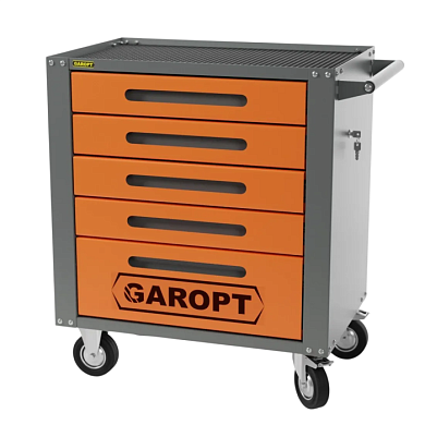 Тележка инструментальная 5 ящиков ОРАНЖЕВАЯ серия "Standart" Garopt GTS5