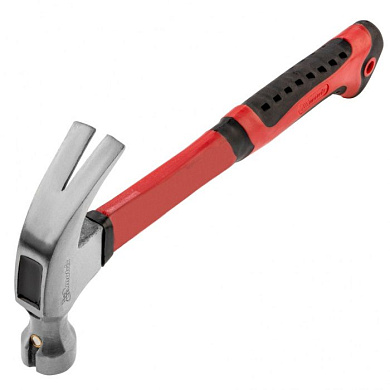 Молоток-гвоздодер 450 г. боек c магнитом, фибергласовая обрезиненная рукоятка Matrix 10446