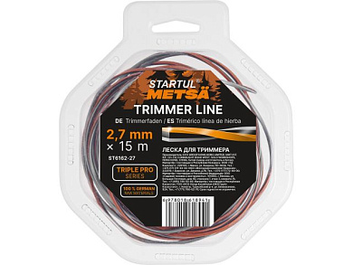 Леска Ø2.7 мм, 15 м витой квадратное сечение TRIPLE PRO STARTUL METSA ST6162-27