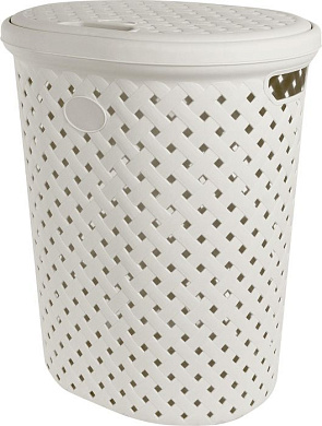 Корзина для белья Plast Team Rattan 42л 415×330×510 мм молочный туман Пластик Репаблик PT408711048