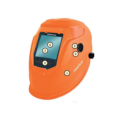 Комплект для маски Хамелеон MAXPILER, экран 103х90 мм, 5 фотод, DIN 9-13, солн+лит.бат PIT MWH-10390