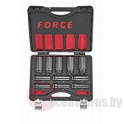 Набор глубоких 6-гр. ударных головок 100 мм 16-38 мм 11 пр. 3/4'' Force 6115D
