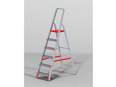 Лестница-стремянка алюм. проф. с широкой ступенью 125 см 6 ступ. 6,1 кг NV500, макс. нагрузка 225 кг Новая Высота 5110106