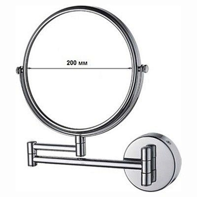 Зеркало ванной увеличительное, нержавеющая сталь, хром, 8 дюймов (3-х кратное увеличение) Ledeme L6108