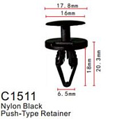 Клипса для крепления внутренней обшивки а/м Фиат/ Фольксваген/ Форд пластиковая 100 шт Forsage клипса C1511(Fiat/VW/Ford)
