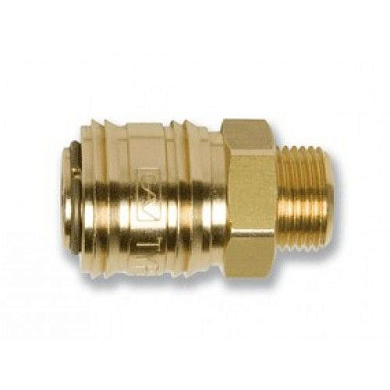 Быстросъёмное соединение с клапаном, "мама"-наруж. резьба 1/4" латунь Prowin S33-20SMB