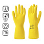 Перчатки латексные HQ Profiline, р-р M, с х/б покрытием, желтый