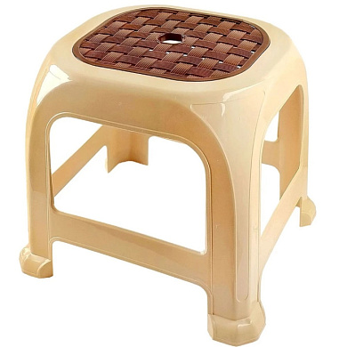 Табурет "Симпатия" малый бежевый / темно-коричневый РУССПЛАСТ РП-312беж