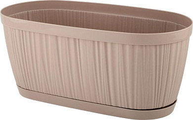 Горшок для цветов InGreen BARCELONA 2,7л, 275×145мм овальный молочный шоколад Пластик Репаблик IG623310047
