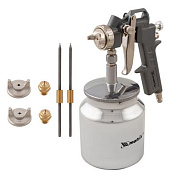 Краскораспылитель пневматический с нижним бачком V 0,75 л, сопло D 1.2, 1.5 и 1.8 мм Matrix 57317