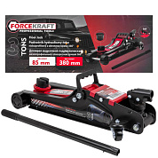 Домкрат подкатной гидравлический 3 т, 85-380 мм, низкопрофильный с поворотной ручкой ForceKraft FK-T825010