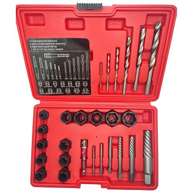 Набор экстракторов для извлечения обломанных болтов, гаек и шпилек 26 пр, 42CrMo H-D HD-05893