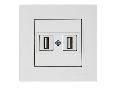 Розетка компьютерная 2хUSB, скрытая белая, не для зарядки RITA, Mutlusan 2220 456 0101