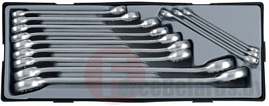 Набор накидных гаечных ключей 15-гр. 10х11-30х32мм 12 пр. в ложементе Force T51226A
