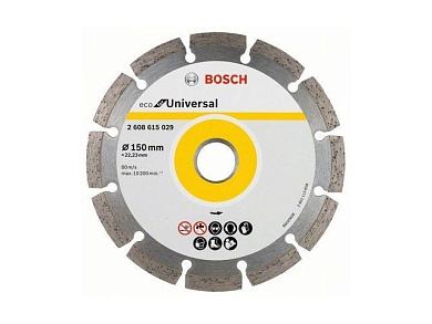 Алмазный круг 150х22 мм универс. сегмент. ECO UNIVERSAL Bosch 2608615042