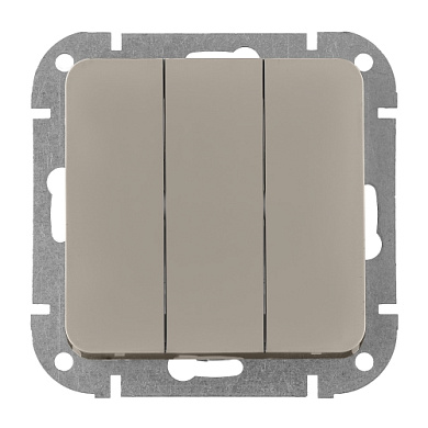 Выключатель 3 клав. (cкрытый 10А) песочный Astrum Bylectrica С05 10-3505 песочн