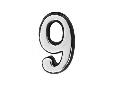 Цифра дверная АЛЛЮР пластик "9" хром (УЗК)