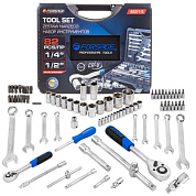 Набор инструмента 82 пр. 1/4''&1/2'' 6-гр Forsage F-4821-5