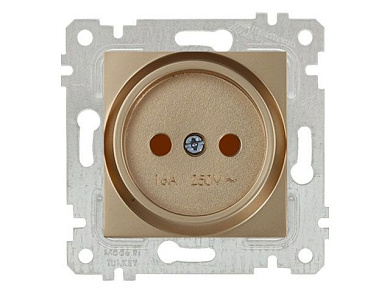 Розетка 1-ая, скрытая, без рамки, б/з, шторки, золото, RITA, 10 A, 250 V, IP 20, Mutlusan 22006060280