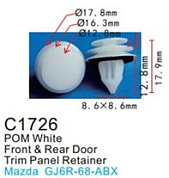Клипса для крепления внутренней обшивки а/м Мазда пластиковая, 100 шт Forsage C1726(Mazda)