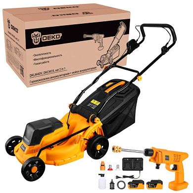 Набор садового аккумуляторного инструмента (DKLM40V, DKCW25) DEKO 085-2025